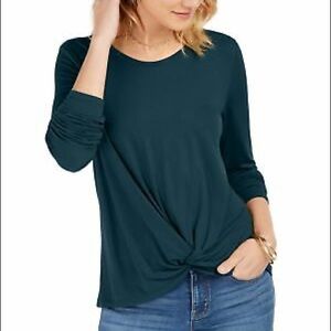 NEW Style & Co Dark Kale Knot Top